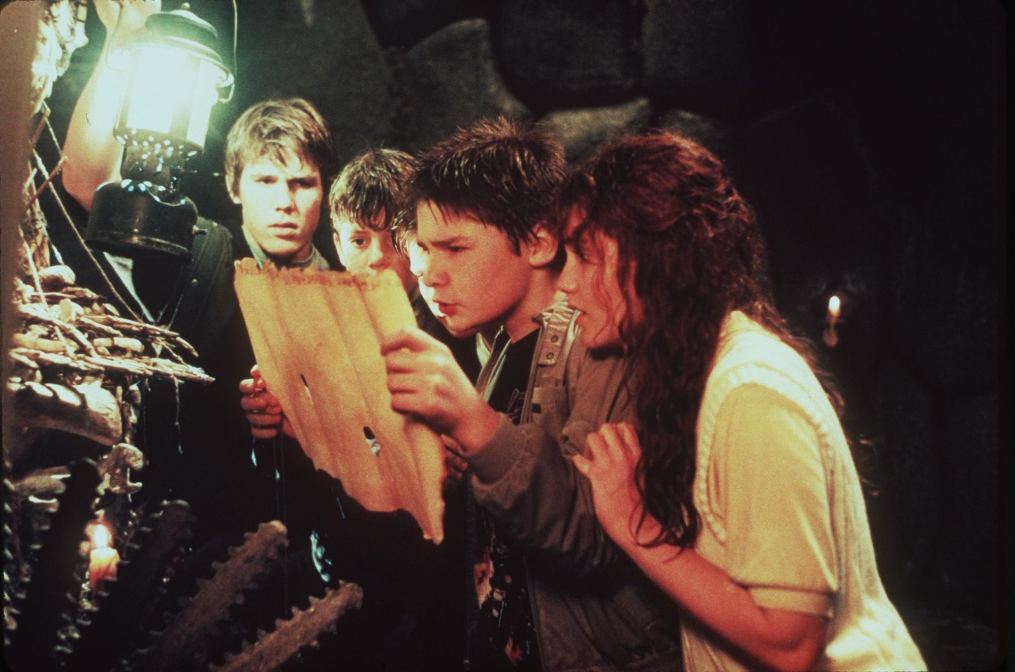 Sean Astin, Corey Feldman, Josh Brolin, and Kerri Green in The Goonies (1985)