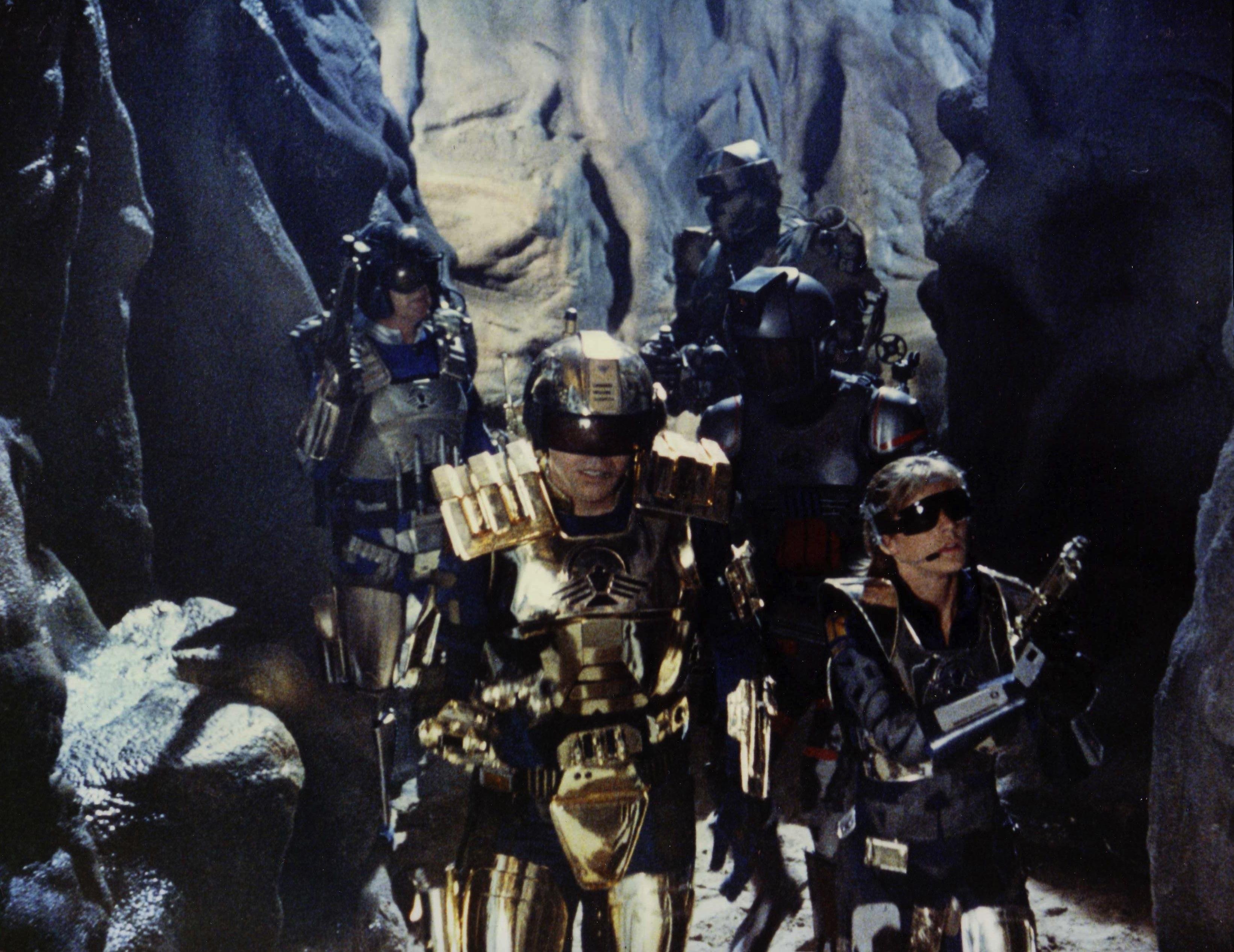 Tim Dunigan, Peter MacNeill, Jessica Steen, Sven-Ole Thorsen, and Maurice Dean Wint in Captain Power and the Soldiers of the Future (1987)