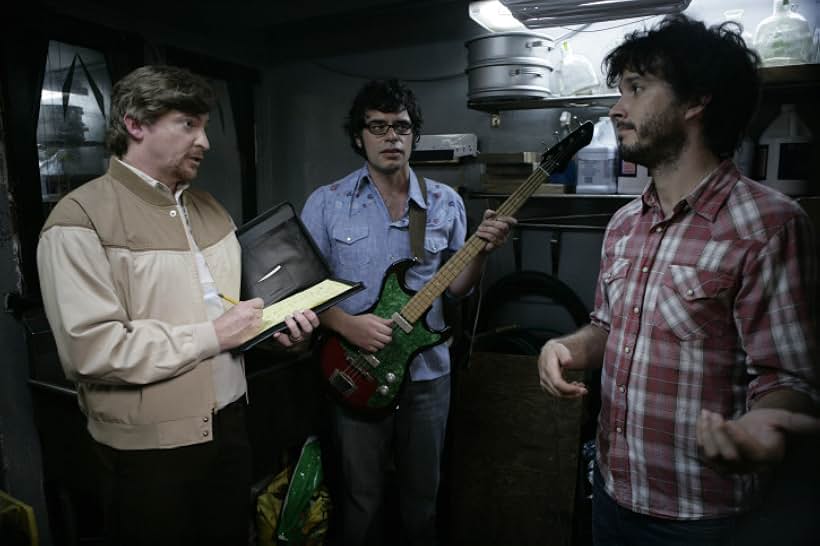 Rhys Darby, Bret McKenzie, Jemaine Clement, and Flight of the Conchords in Flight of the Conchords (2007)