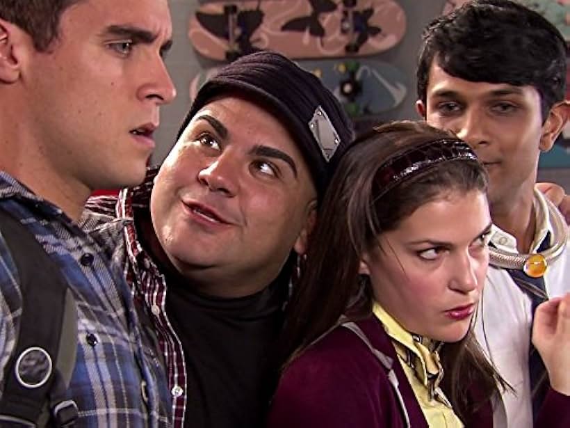 Dominic Colón, Josh Segarra, Utkarsh Ambudkar, and Ashley Austin Morris in The Electric Company (2006)