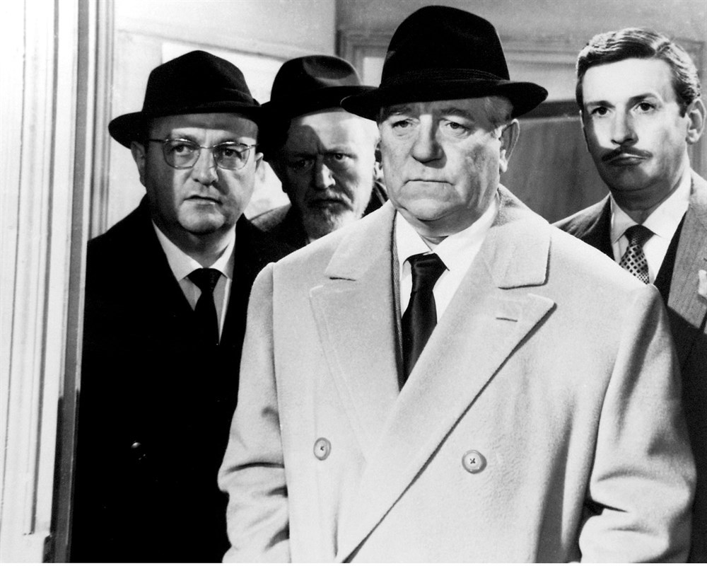 Antoine Balpêtré, Bernard Blier, Jean Gabin, and Frank Villard in The Counterfeiters of Paris (1961)