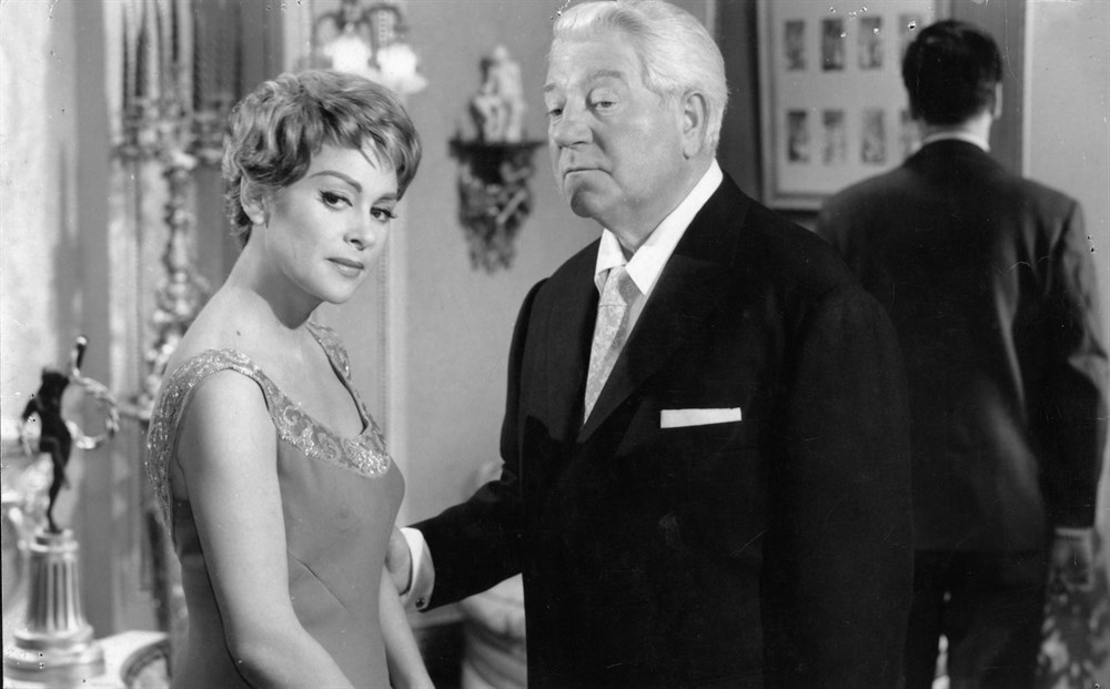 Martine Carol, Jean Gabin, and Franck Villard in The Counterfeiters of Paris (1961)