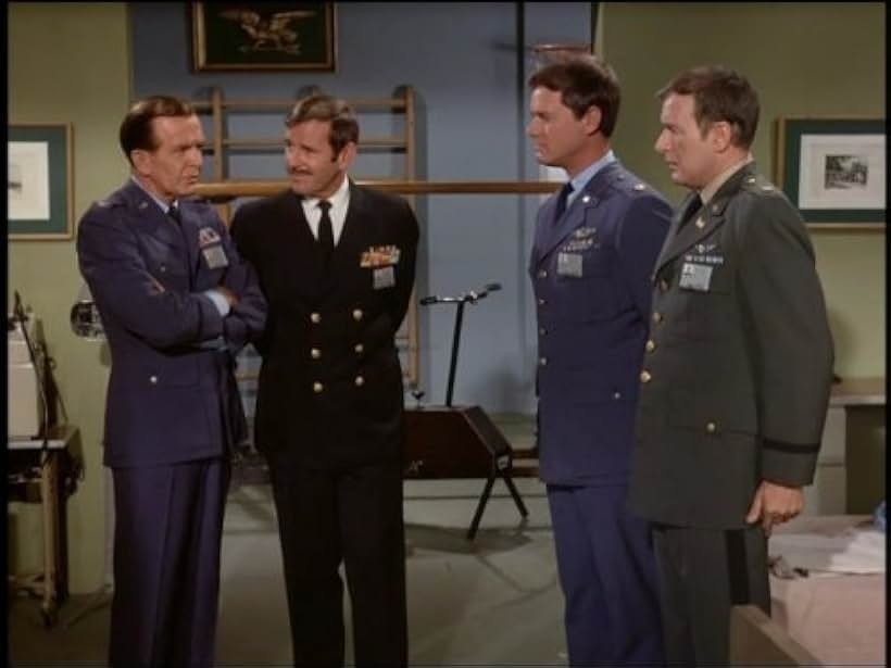 Larry Hagman, Paul Lynde, Bill Daily, and Hayden Rorke in I Dream of Jeannie (1965)