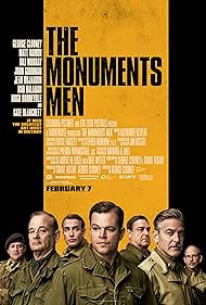 George Clooney, Bill Murray, Matt Damon, John Goodman, Bob Balaban, Hugh Bonneville, and Jean Dujardin in The Monuments Men (2014)