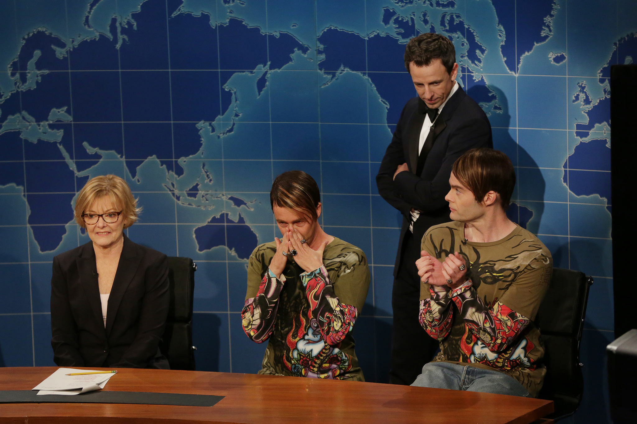 Edward Norton, Jane Curtin, Bill Hader, and Seth Meyers in Saturday Night Live: 40th Anniversary Special (2015)