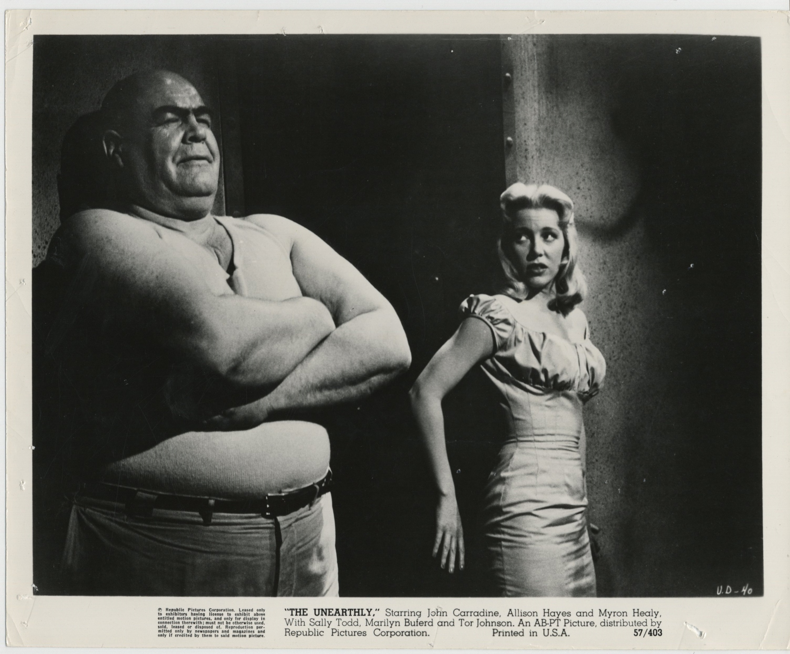 Tor Johnson and Sally Todd in The Unearthly (1957)