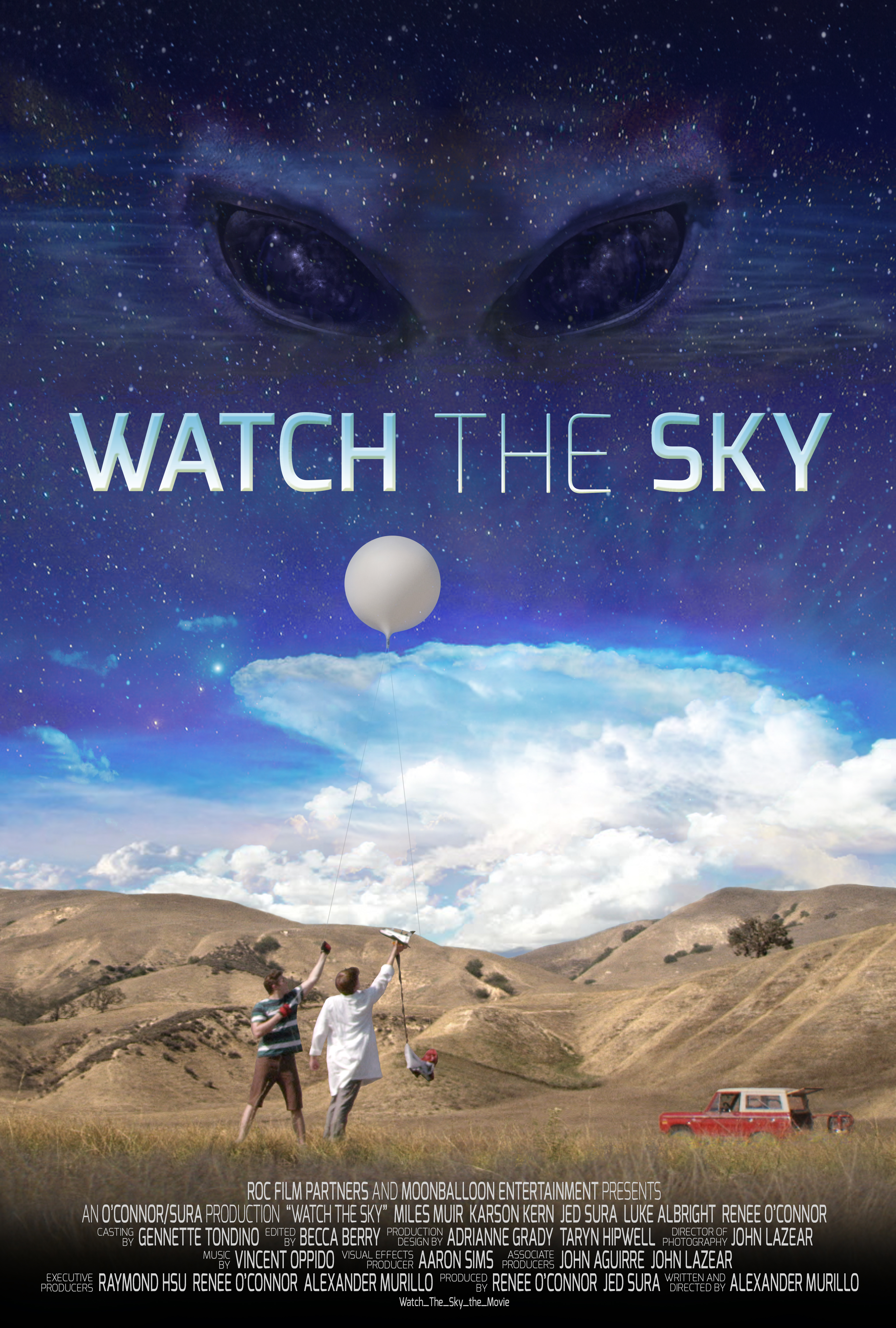 John Lazear, Renée O'Connor, Jed Sura, Luke Albright, Becca Berry, Vincent Oppido, Karson Kern, Alexander Murillo, and Miles Muir in Watch the Sky (2017)