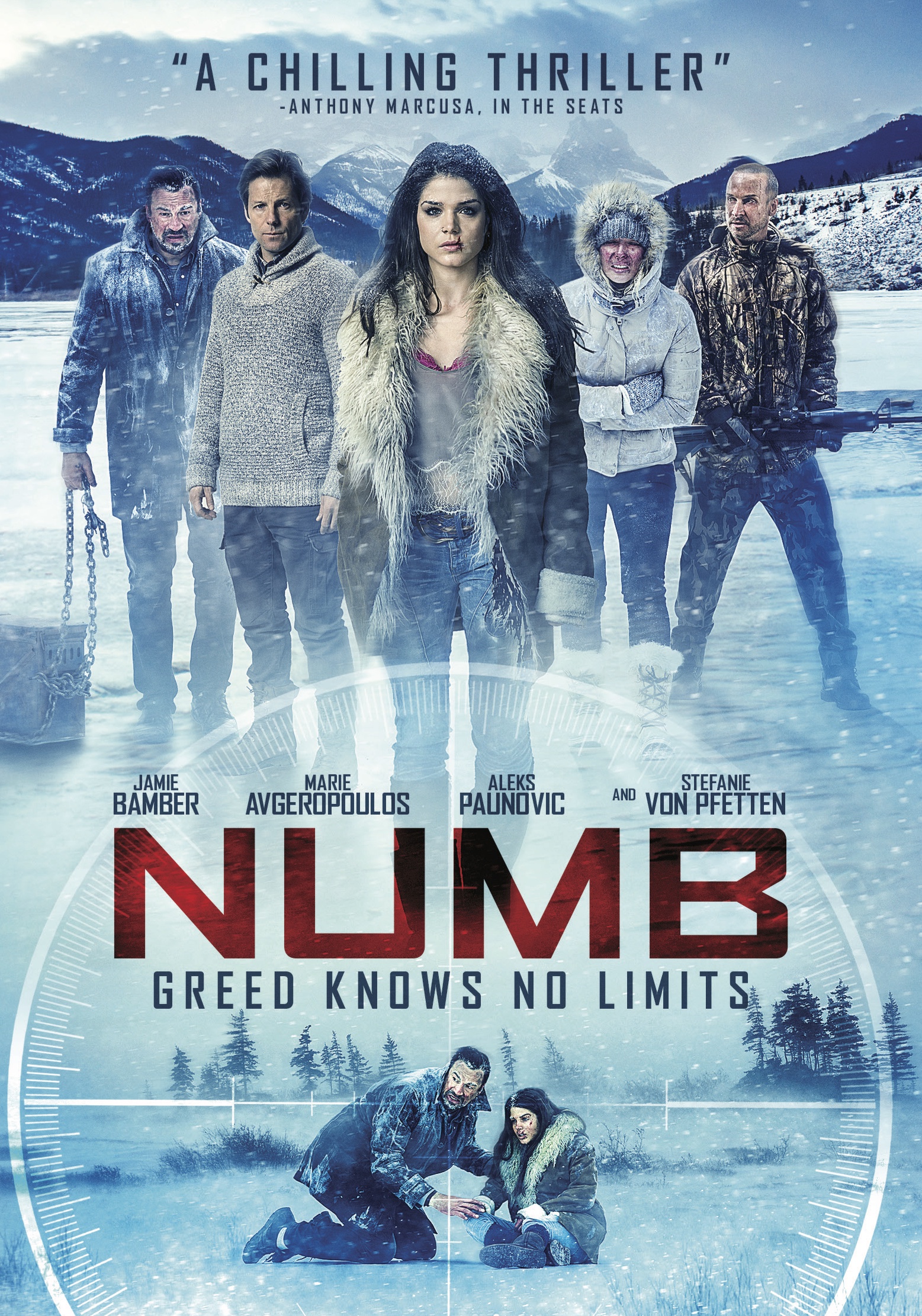 Aleks Paunovic, Jamie Bamber, Colin Cunningham, Stefanie von Pfetten, and Marie Avgeropoulos in Numb (2015)