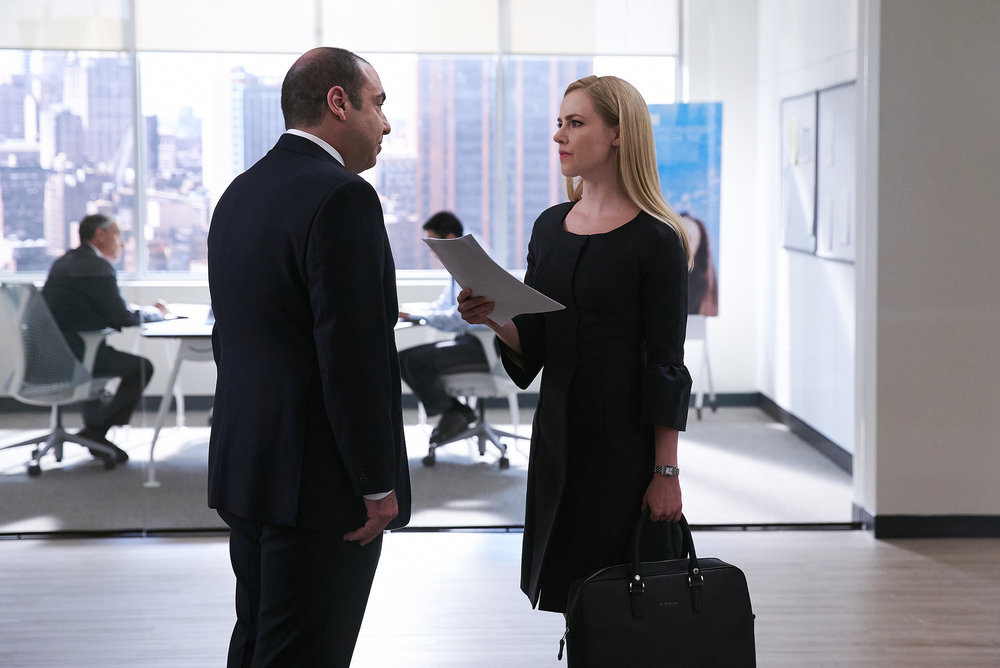 Rick Hoffman and Amanda Schull in Suits (2011)