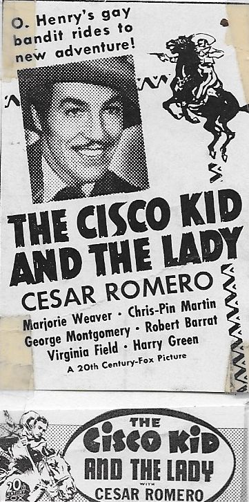 Cesar Romero in The Cisco Kid and the Lady (1939)