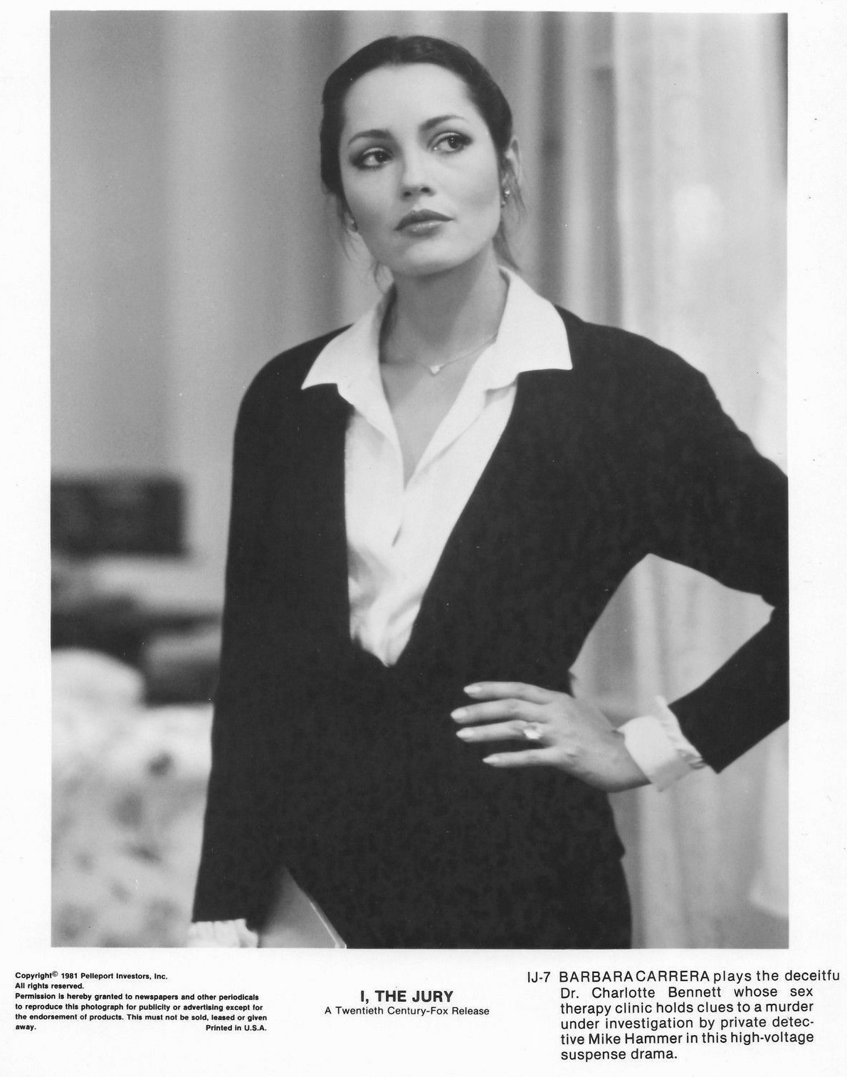 Barbara Carrera in I, the Jury (1982)