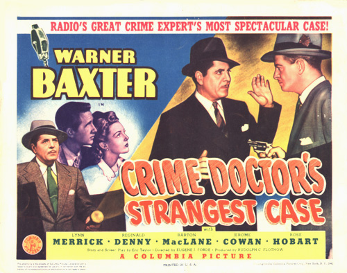 Lloyd Bridges, Warner Baxter, Reginald Denny, and Lynn Merrick in The Crime Doctor's Strangest Case (1943)