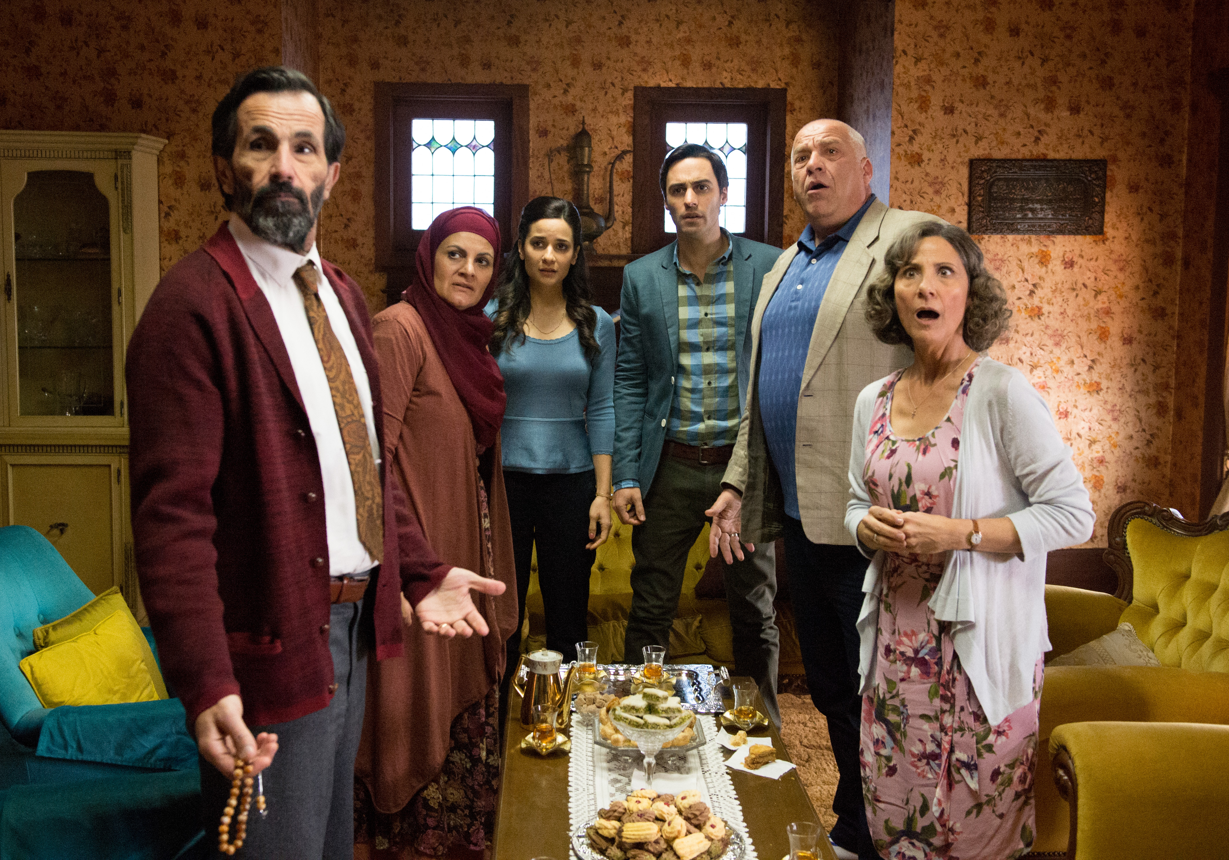 Zoe Carides, Simon Elrahi, Tony Nikolakopoulos, Helen Chebatte, Richard Brancatisano, and Andrea Demetriades in Alex & Eve (2015)