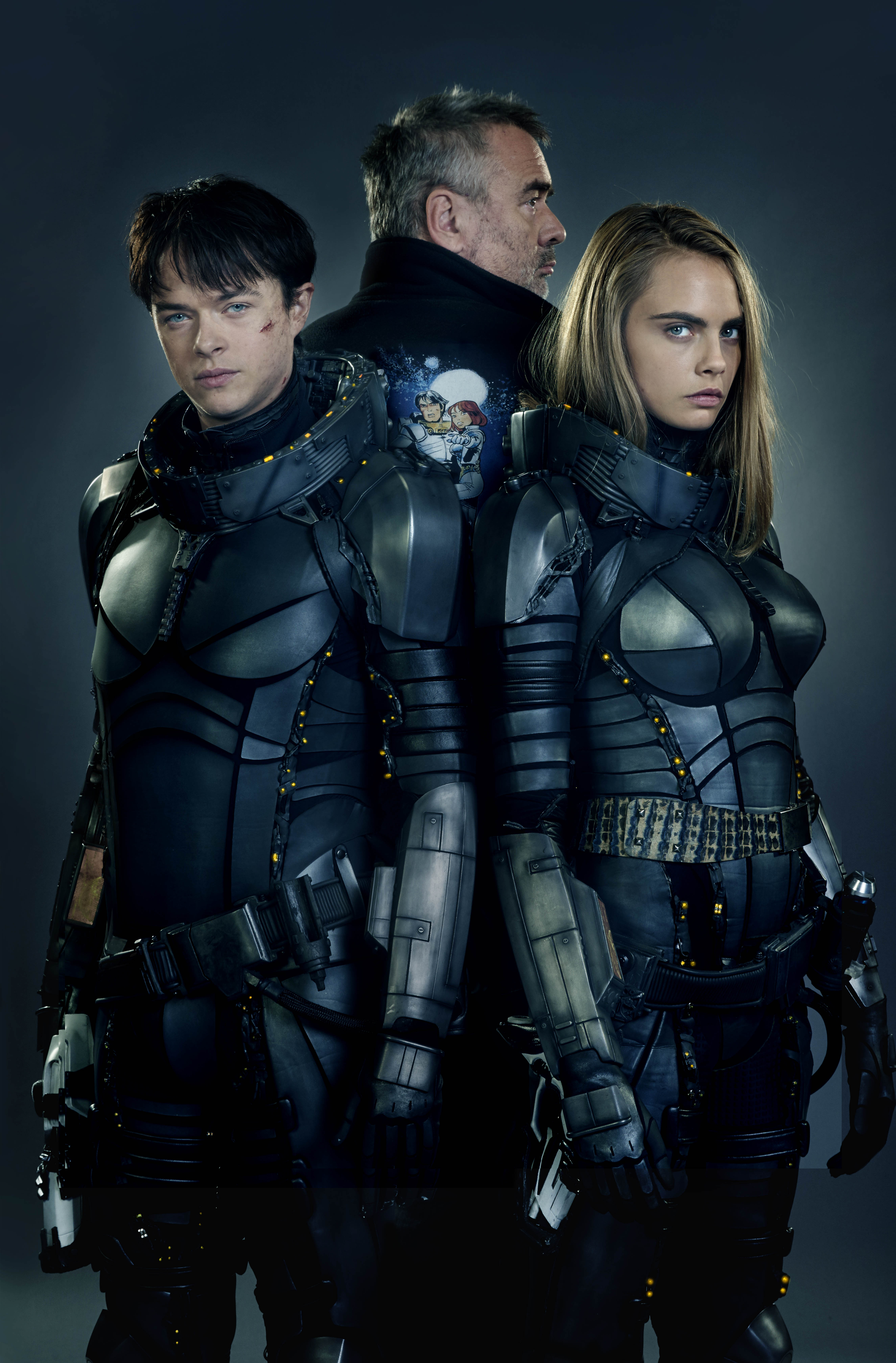 Luc Besson, Dane DeHaan, and Cara Delevingne in Valerian and the City of a Thousand Planets (2017)