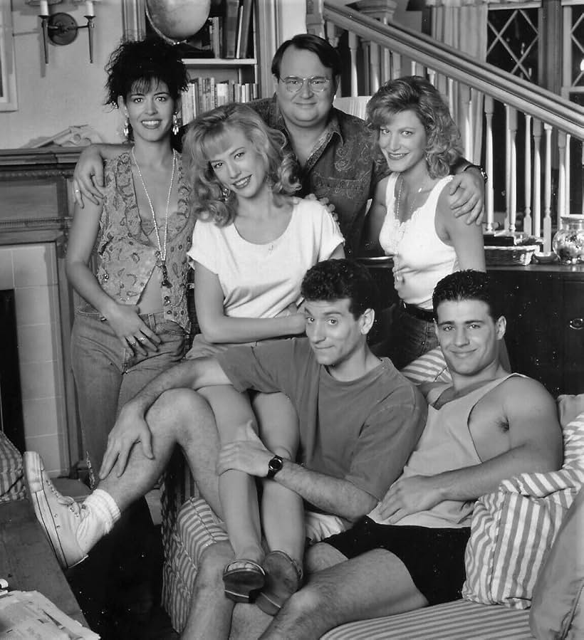 Cathryn de Prume, Anna Gunn, Louis Mandylor, Tom McGowan, Lew Schneider, and Nancy Sorel in Down the Shore (1992)