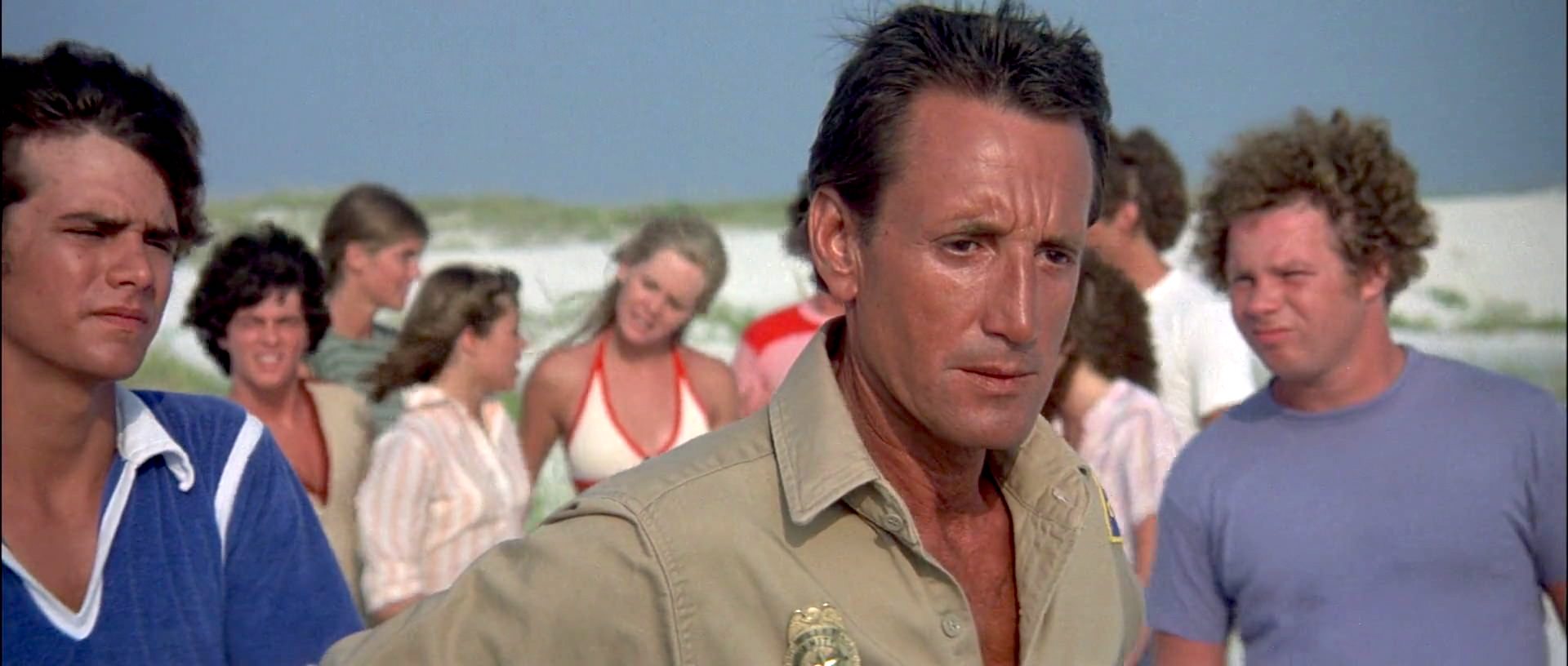 Roy Scheider, Gary Dubin, Ann Dusenberry, Mark Gruner, Gary Springer, and Donna Wilkes in Jaws 2 (1978)