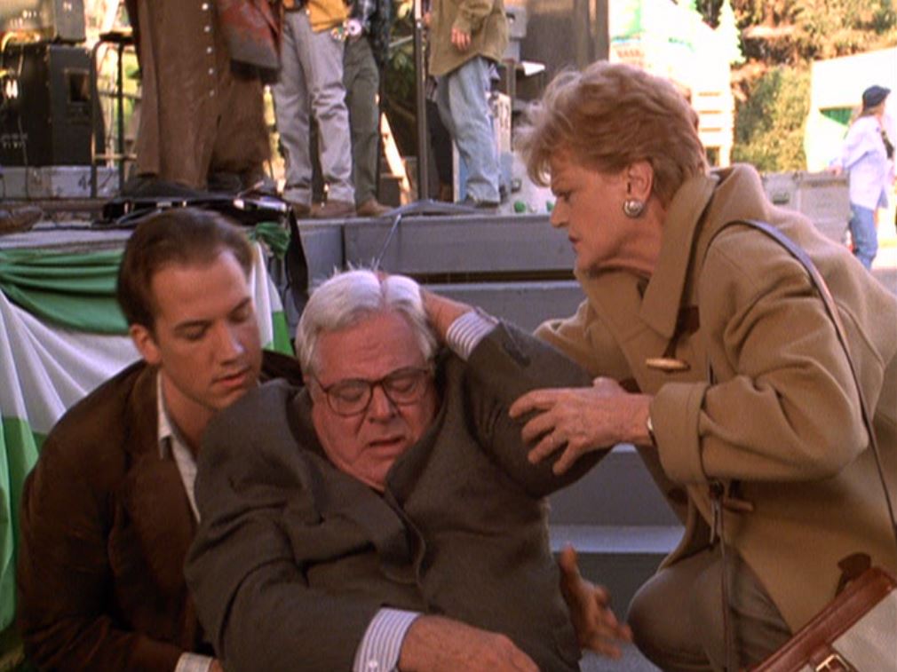 Angela Lansbury, John Livingston, and William Windom in Murder, She Wrote (1984)