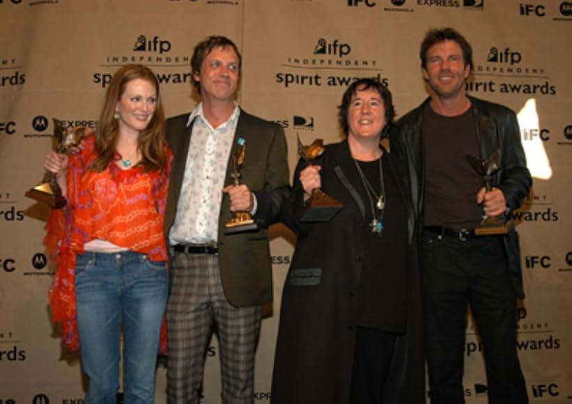 Julianne Moore, Dennis Quaid, Todd Haynes, and Christine Vachon