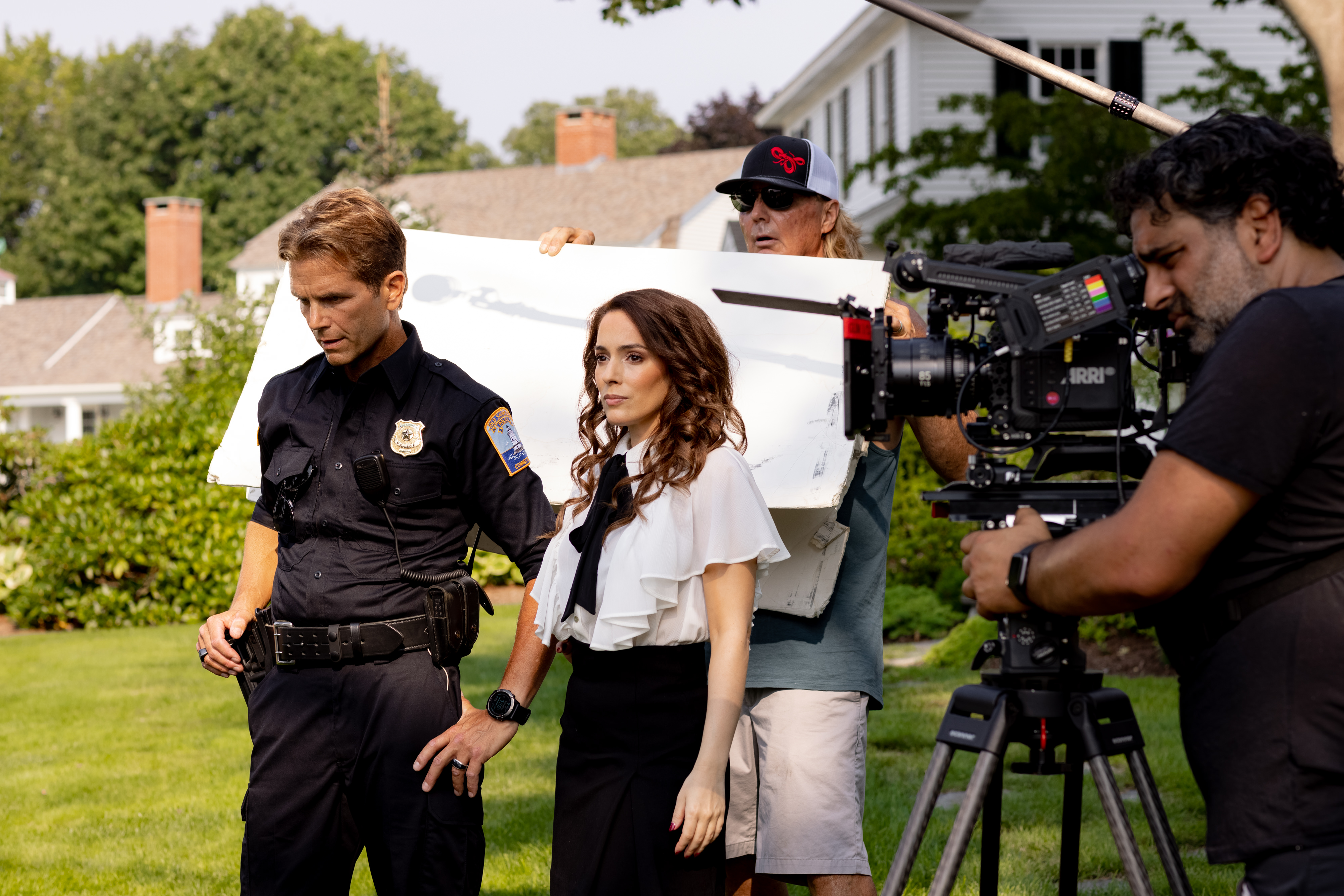 David Chokachi and Christina DeRosa on set of Secrets by the Shore