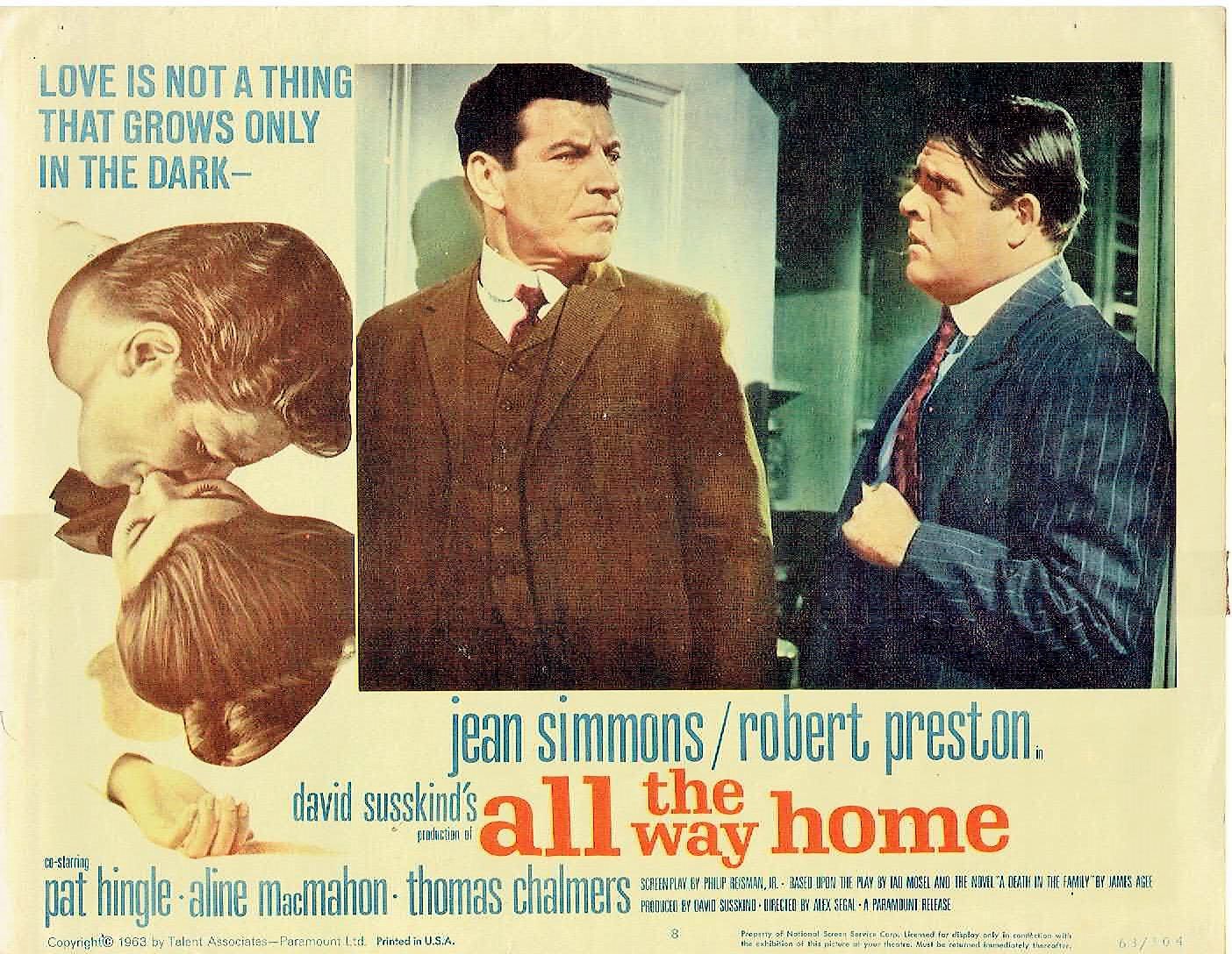 Jean Simmons, Pat Hingle, and Robert Preston in All the Way Home (1963)