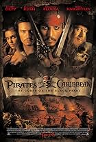 Johnny Depp, Geoffrey Rush, Orlando Bloom, and Keira Knightley in Pirates of the Caribbean: The Curse of the Black Pearl (2003)