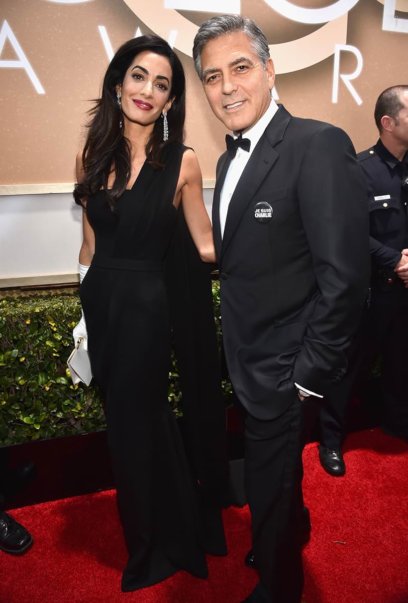 George Clooney and Amal Clooney at an event for 72nd Golden Globe Awards (2015)