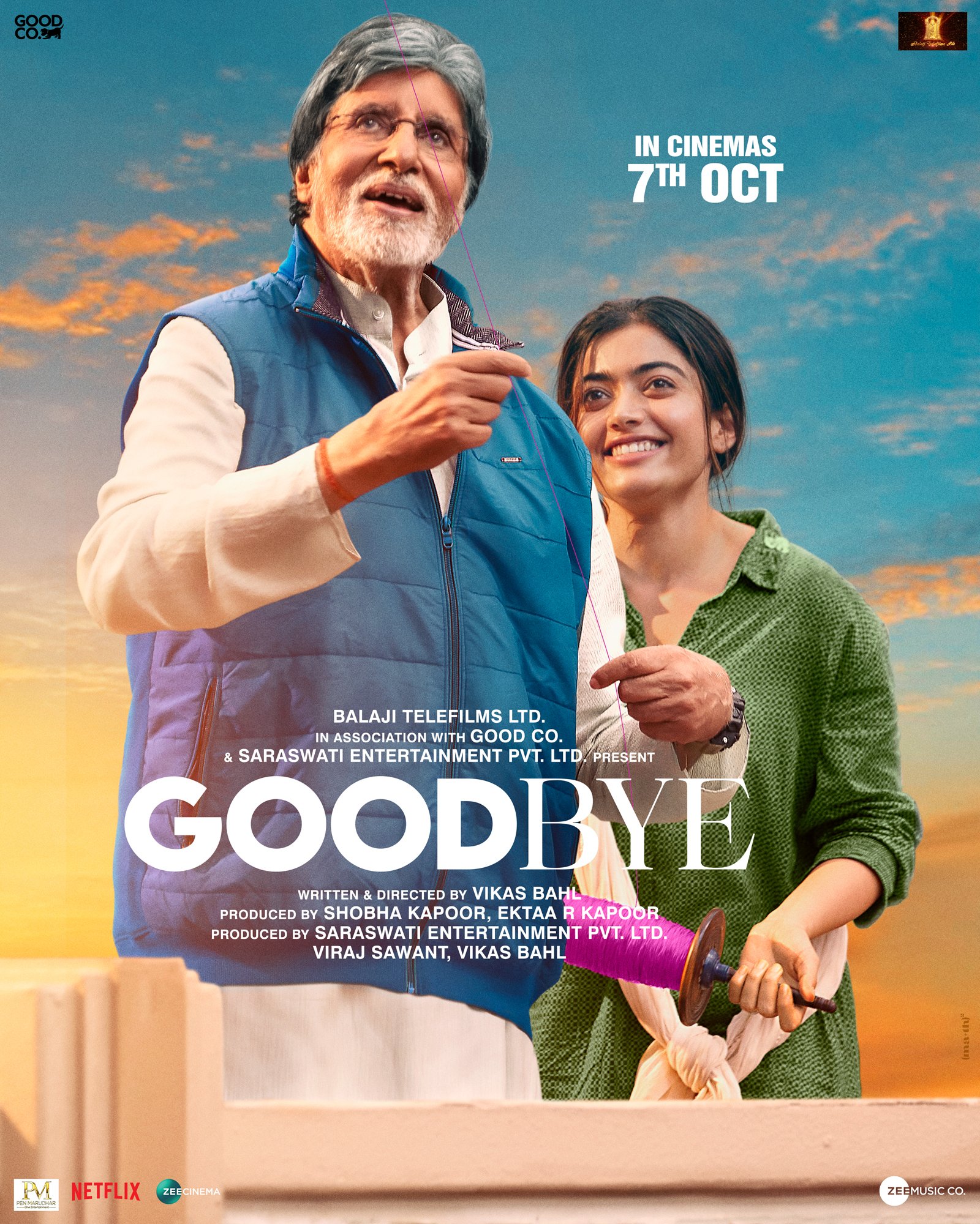 Amitabh Bachchan and Rashmika Mandanna in Goodbye (2022)