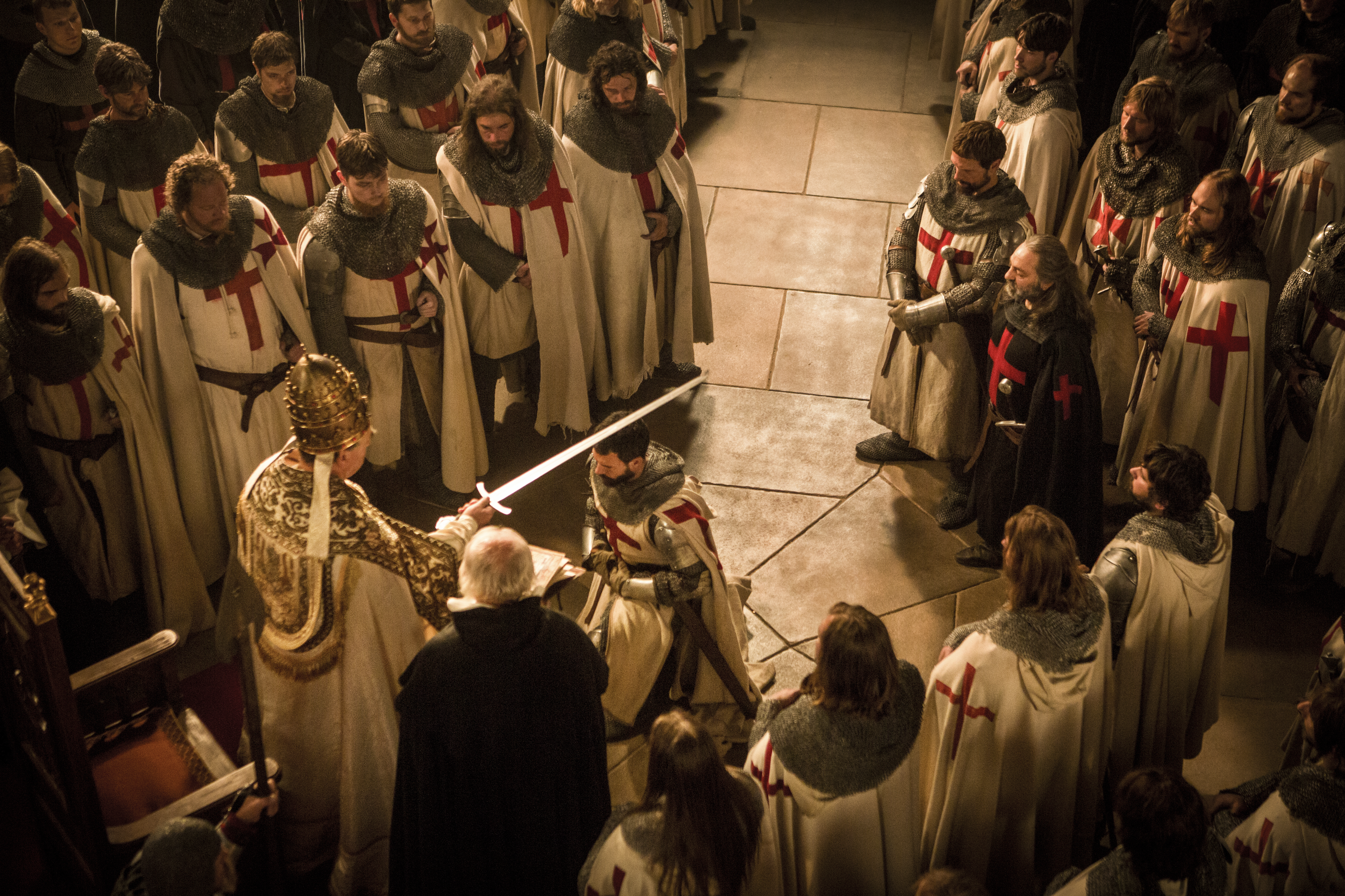 Jim Carter, Nasser Memarzia, Simon Merrells, and Tom Cullen in Knightfall (2017)