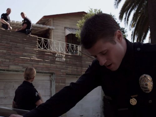 C. Thomas Howell, Arija Bareikis, Michael Cudlitz, and Ben McKenzie in Southland (2009)