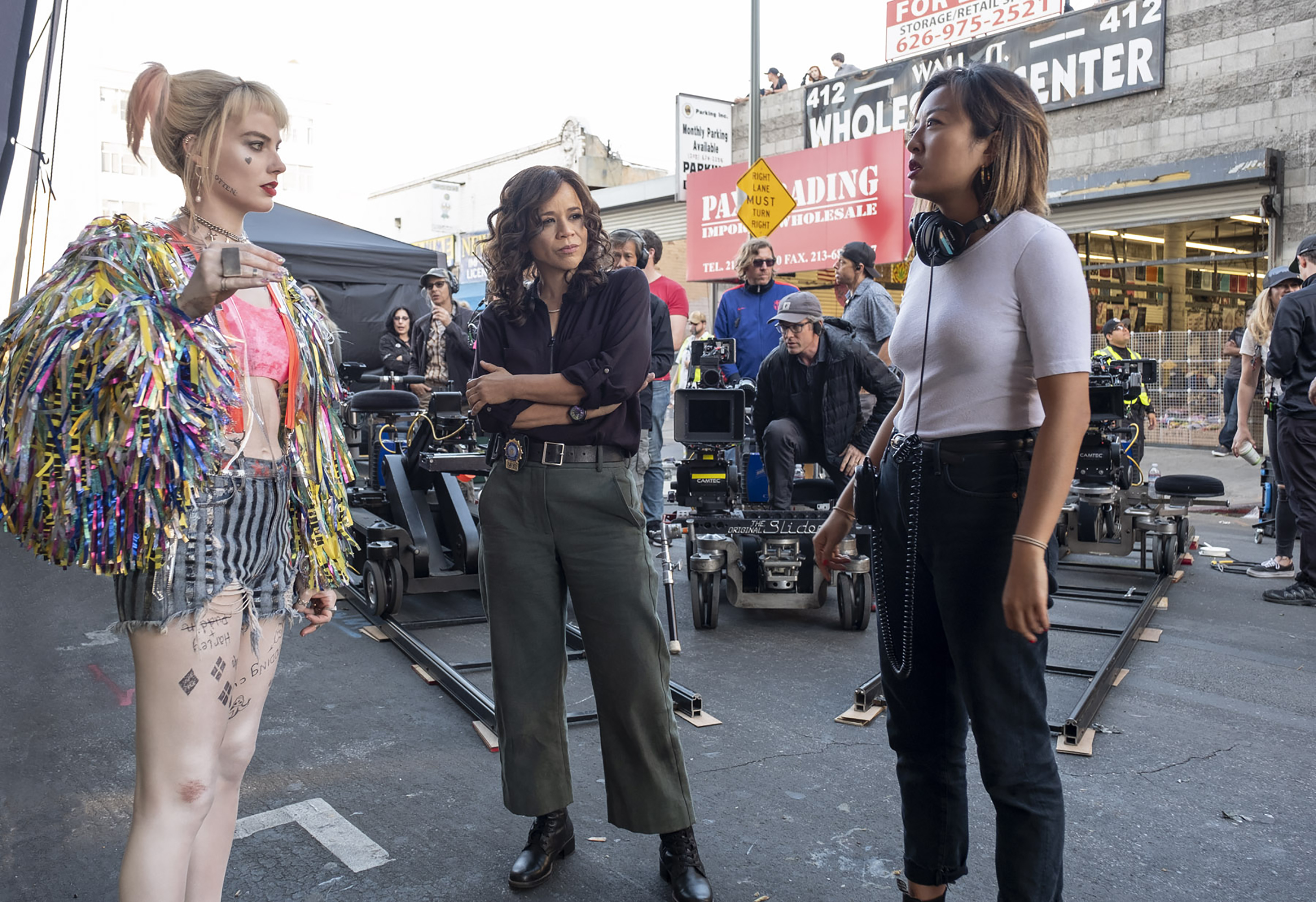 Rosie Perez, Margot Robbie, and Cathy Yan in Birds of Prey (2020)