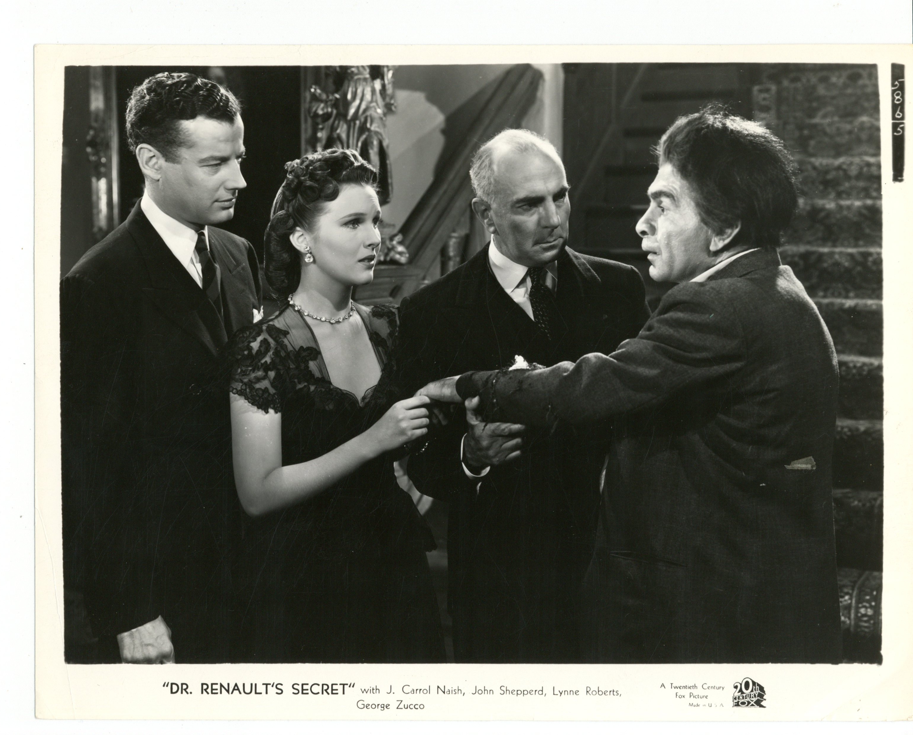 J. Carrol Naish, Lynne Roberts, Shepperd Strudwick, and George Zucco in Dr. Renault's Secret (1942)