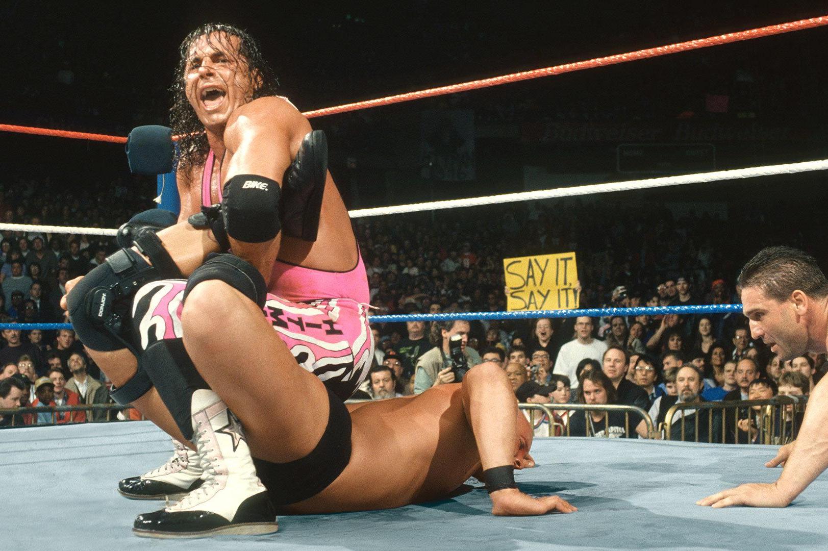 Steve Austin, Bret Hart, and Ken Shamrock in WrestleMania 13 (1997)