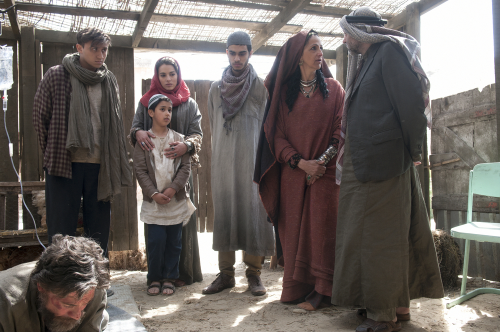 Nasser Memarzia, Melia Kreiling, Nathan Clarke, and Armin Karima in Tyrant (2014)