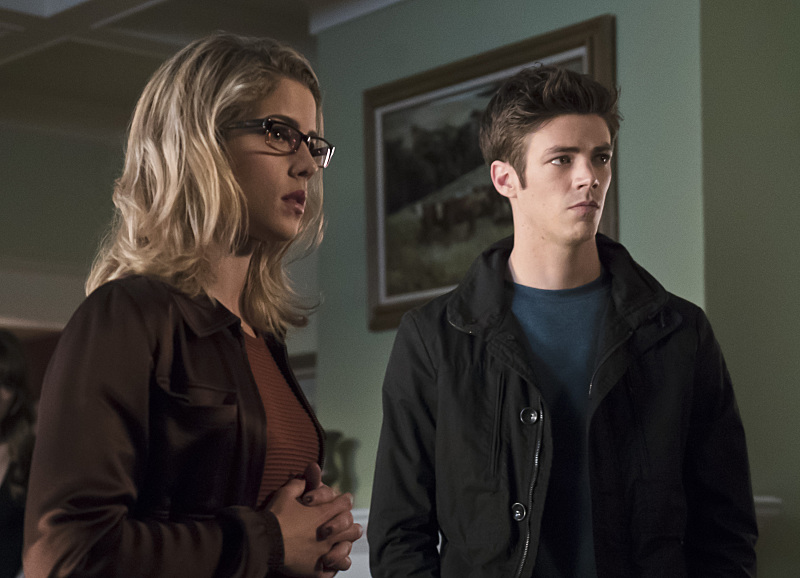 Grant Gustin and Emily Bett Rickards in Arrow (2012)