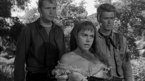 Clint Eastwood, Eric Fleming, and Terry Moore in Incident of the Tumbleweed (1959)