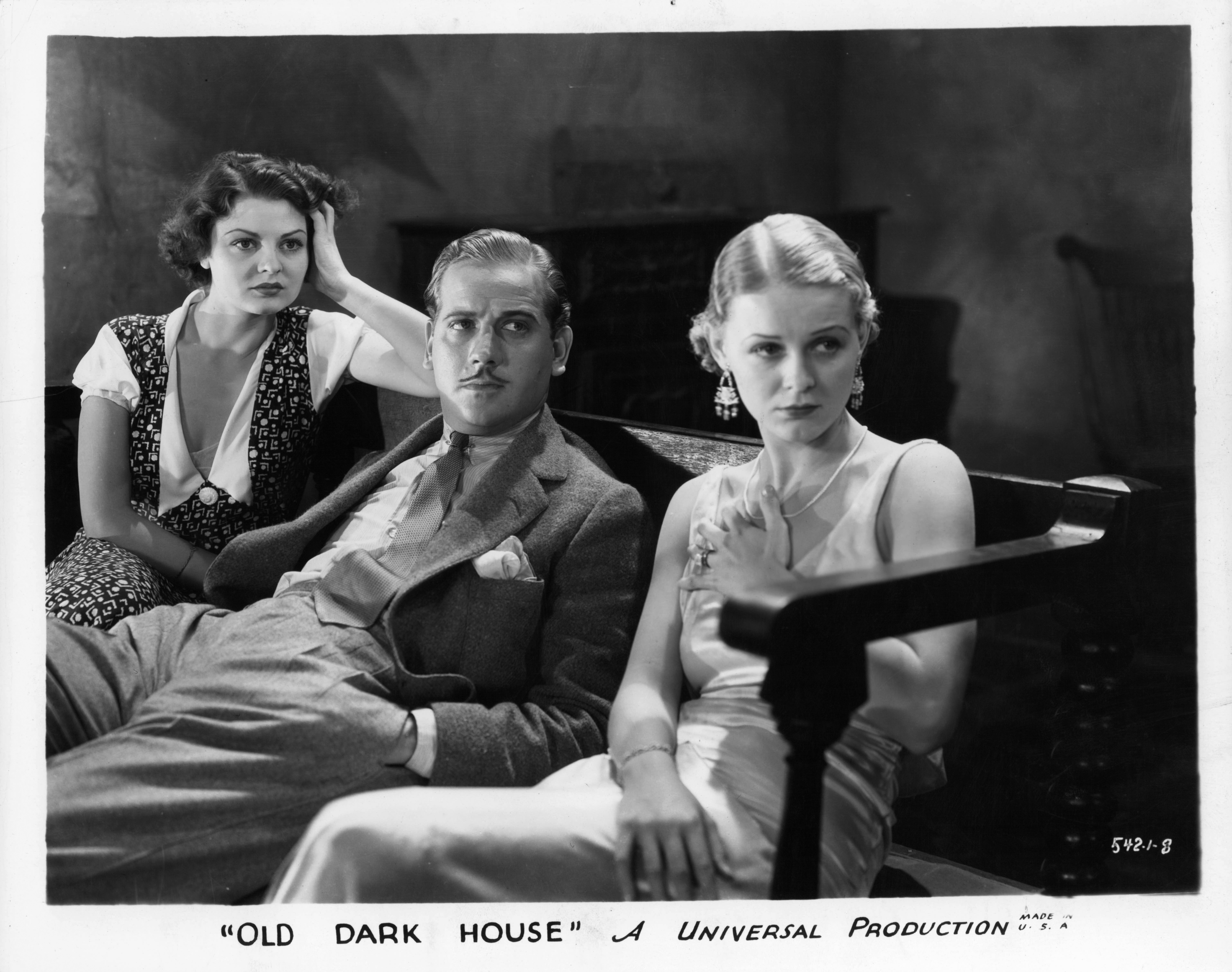 Gloria Stuart, Melvyn Douglas, and Lilian Bond in The Old Dark House (1932)