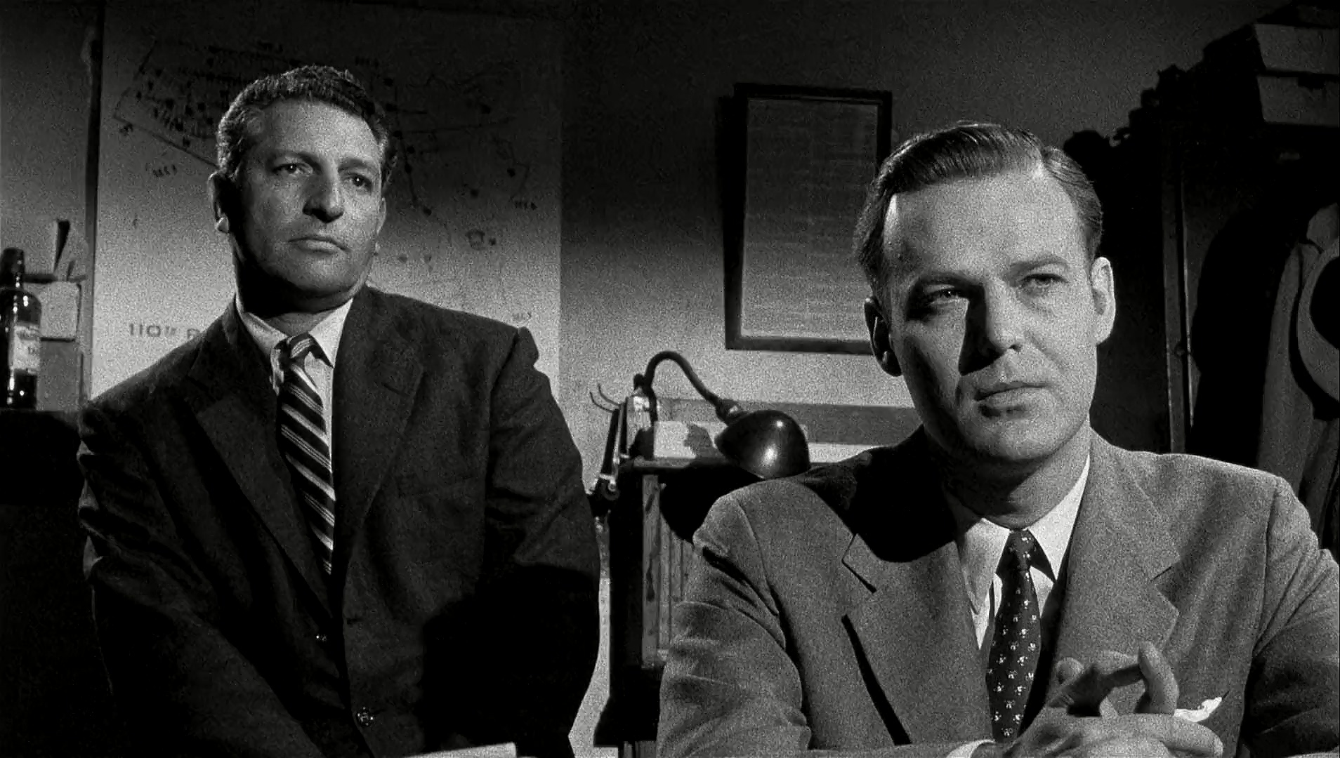 Charles Cooper and Harold J. Stone in The Wrong Man (1956)