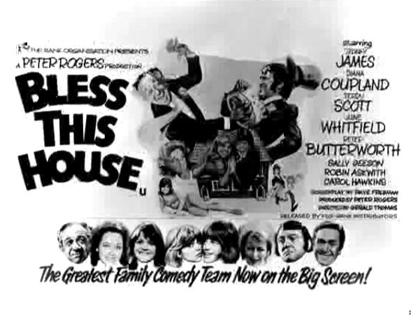 Robin Askwith, Peter Butterworth, Diana Coupland, Sally Geeson, Carol Hawkins, Sidney James, Terry Scott, and June Whitfield in Bless This House (1972)