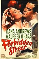 Maureen O'Hara and Dana Andrews in The Forbidden Street (1949)