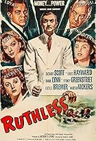 Sydney Greenstreet, Lucille Bremer, Louis Hayward, Diana Lynn, Zachary Scott, and Martha Vickers in Ruthless (1948)