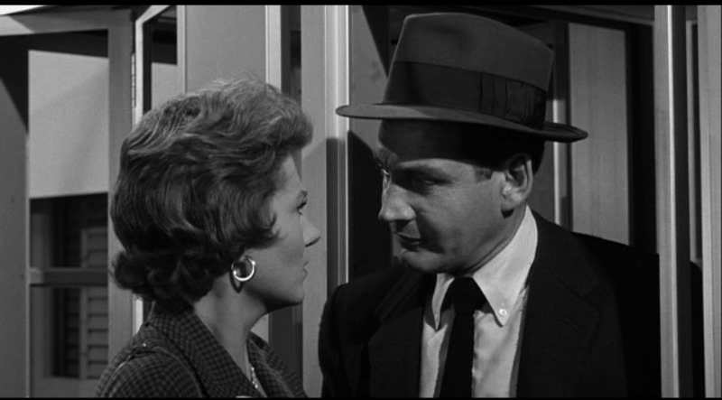 Gene Barry and Valerie French in The 27th Day (1957)