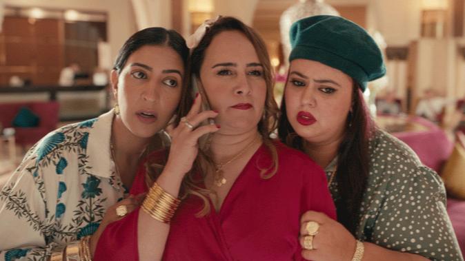 Soukaina Darabil, Majdouline Idrissi, and Dounia Boutazout in I Am Not Myself (2023)