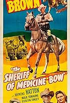 Johnny Mack Brown, Evelyn Finley, Raymond Hatton, Max Terhune, and Elmer in Sheriff of Medicine Bow (1948)