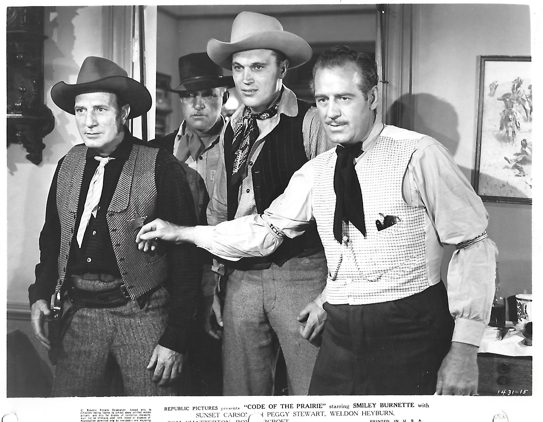 Roy Barcroft, Frank Ellis, Bud Geary, and Robert J. Wilke in Code of the Prairie (1944)