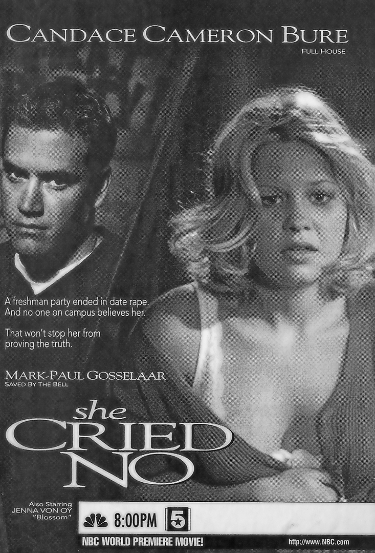 Mark-Paul Gosselaar and Candace Cameron Bure in She Cried No (1996)