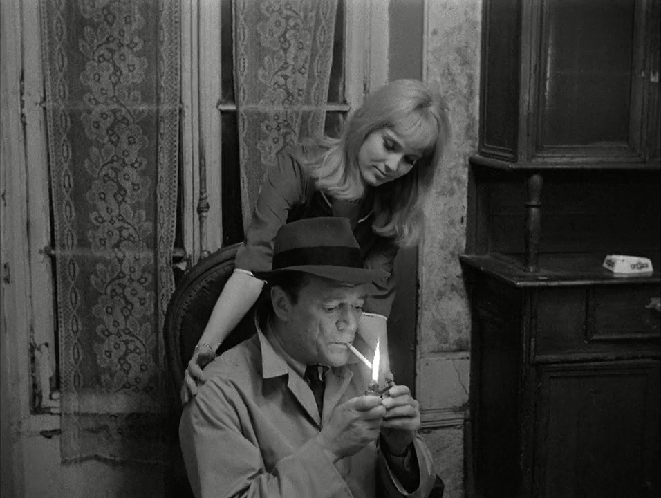 Eddie Constantine and Christa Lang in Alphaville (1965)