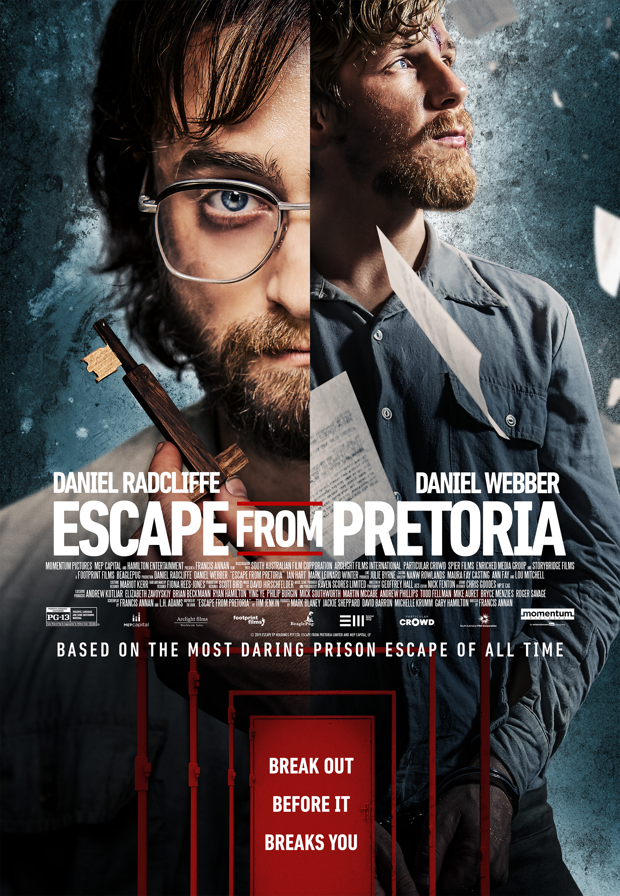 Daniel Radcliffe and Daniel Webber in Escape from Pretoria (2020)