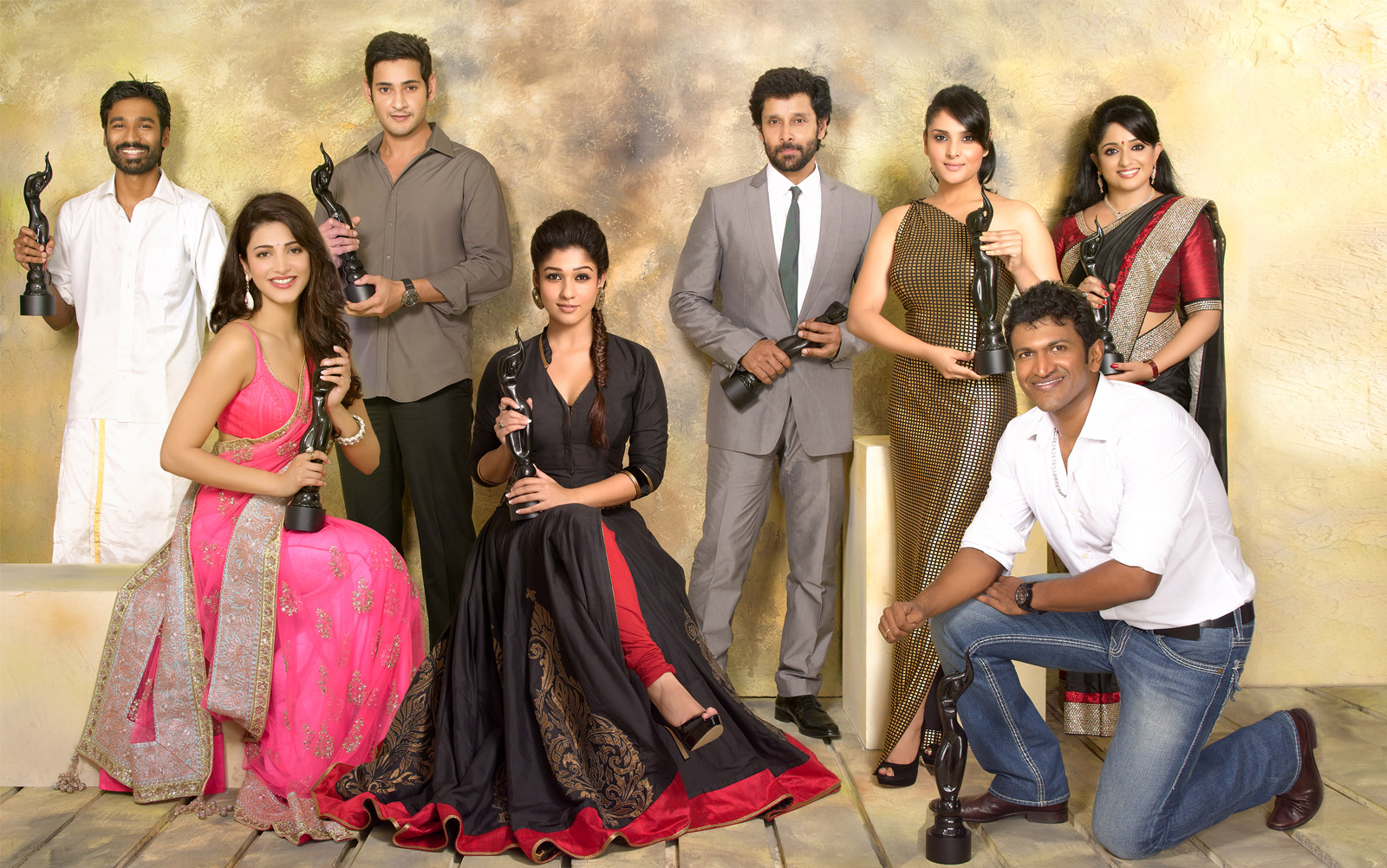 Kavya Madhavan, Mahesh Babu, Dhanush, Vikram, Nayanthara, Shruti Haasan, Ramya, and Puneeth Rajkumar