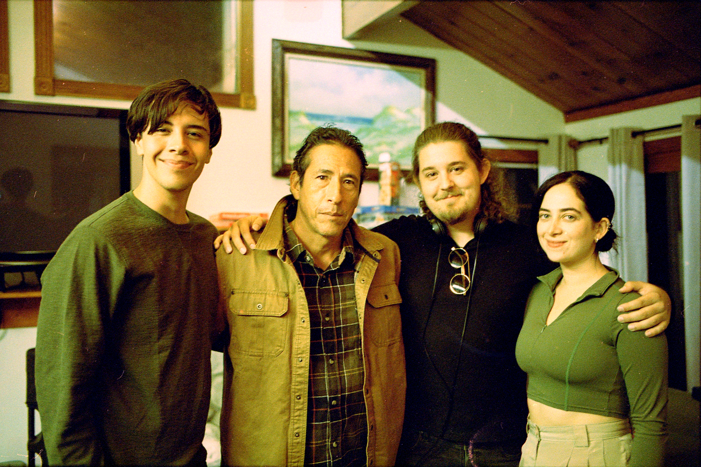 Ben Escobar, Elkin Diaz, Alexandro Correa, and Samantha Ferrand on set of "Infiel"