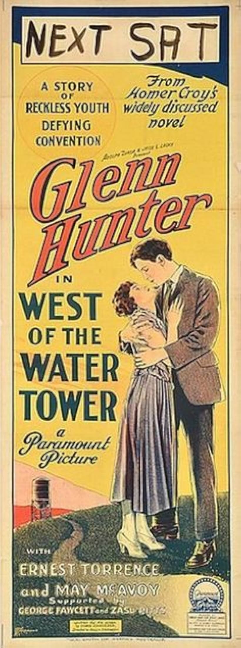 Glenn Hunter and May McAvoy in West of the Water Tower (1923)